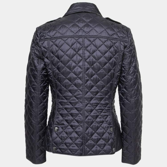 Burberry Kencott Quilted Button Down Jacket in Dark Navy, Snap Logo Butt… - Picture 2 of 13